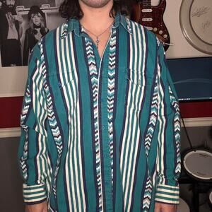 Karman vintage western striped button up